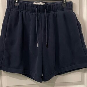 Abercrombie Fitch Soft A F Fleece Relaxed Blue sweat Shorts Size M Drawstring